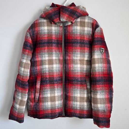 Guess Men’s Plaid Hooded Puffer Jacket