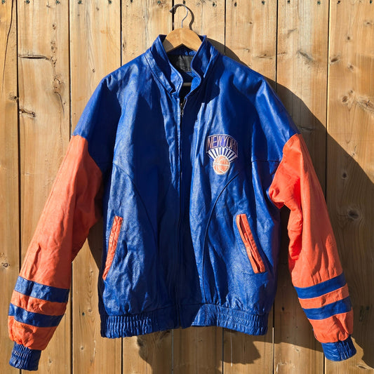 New York Knicks Leather Varsity Jacket